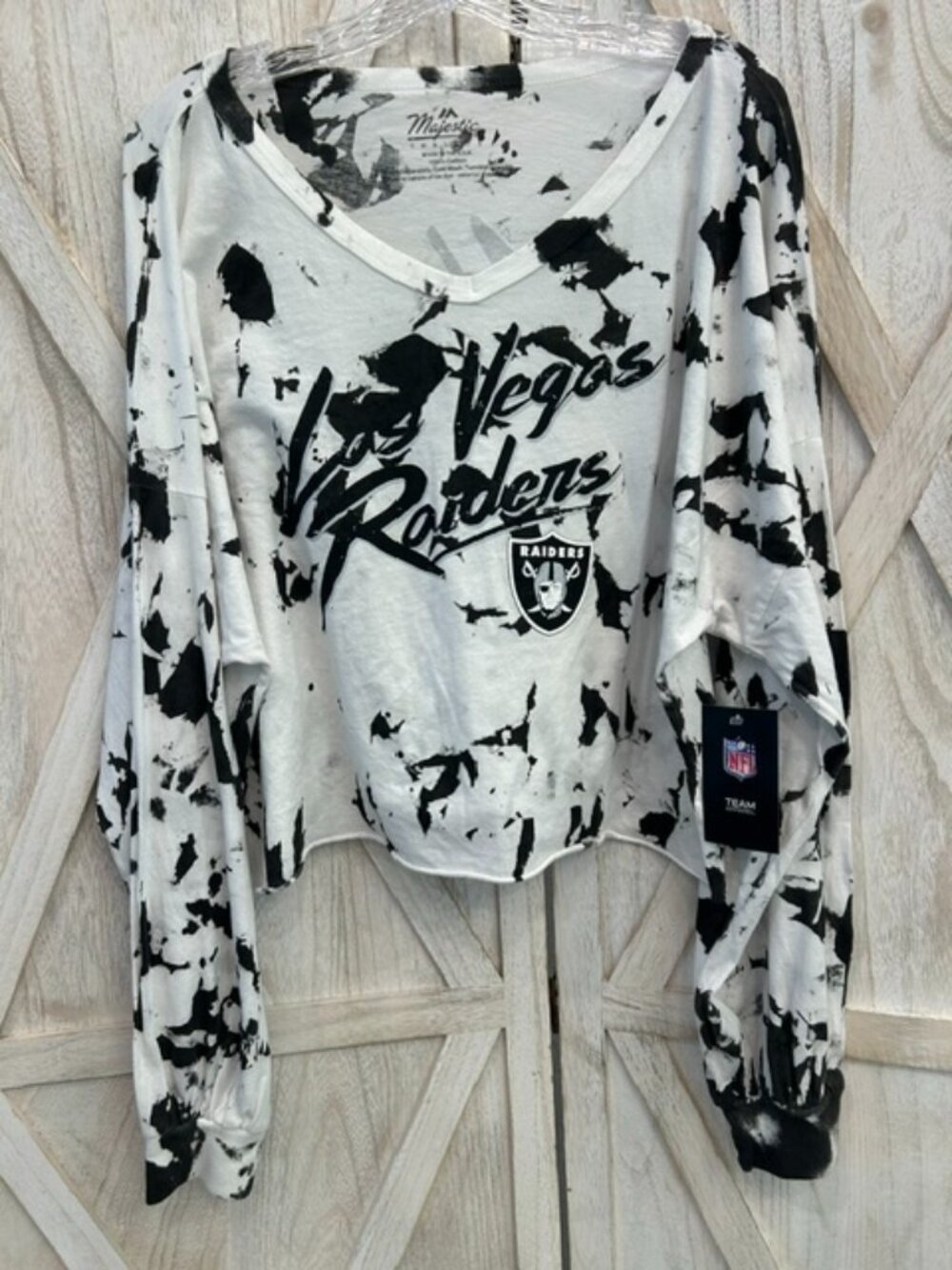 NWT Las Vegas Raiders Davante Adams #17 Ladies Large Tie Dye Crop Top